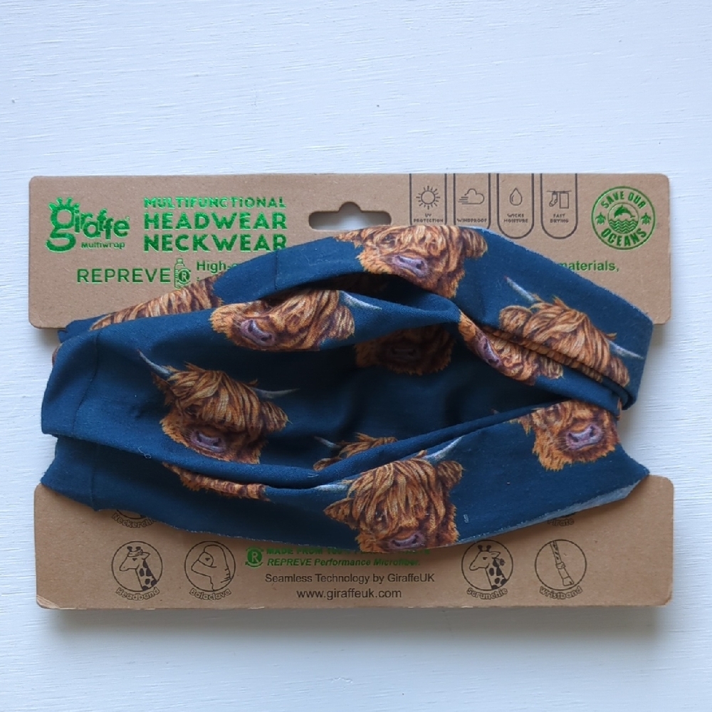 BlueHighland Cow Print Headwear / Neckwear Multifunctional